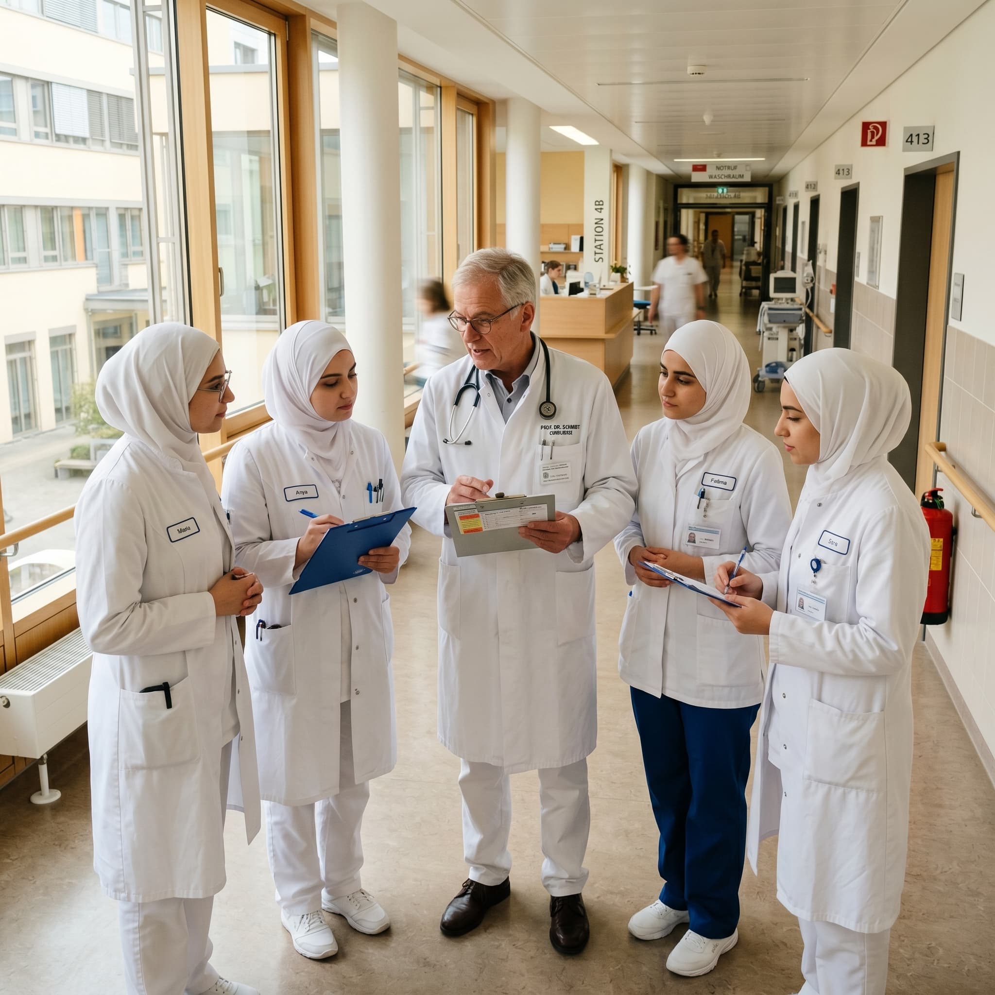 Стажёры на клиническом обходе с профессором