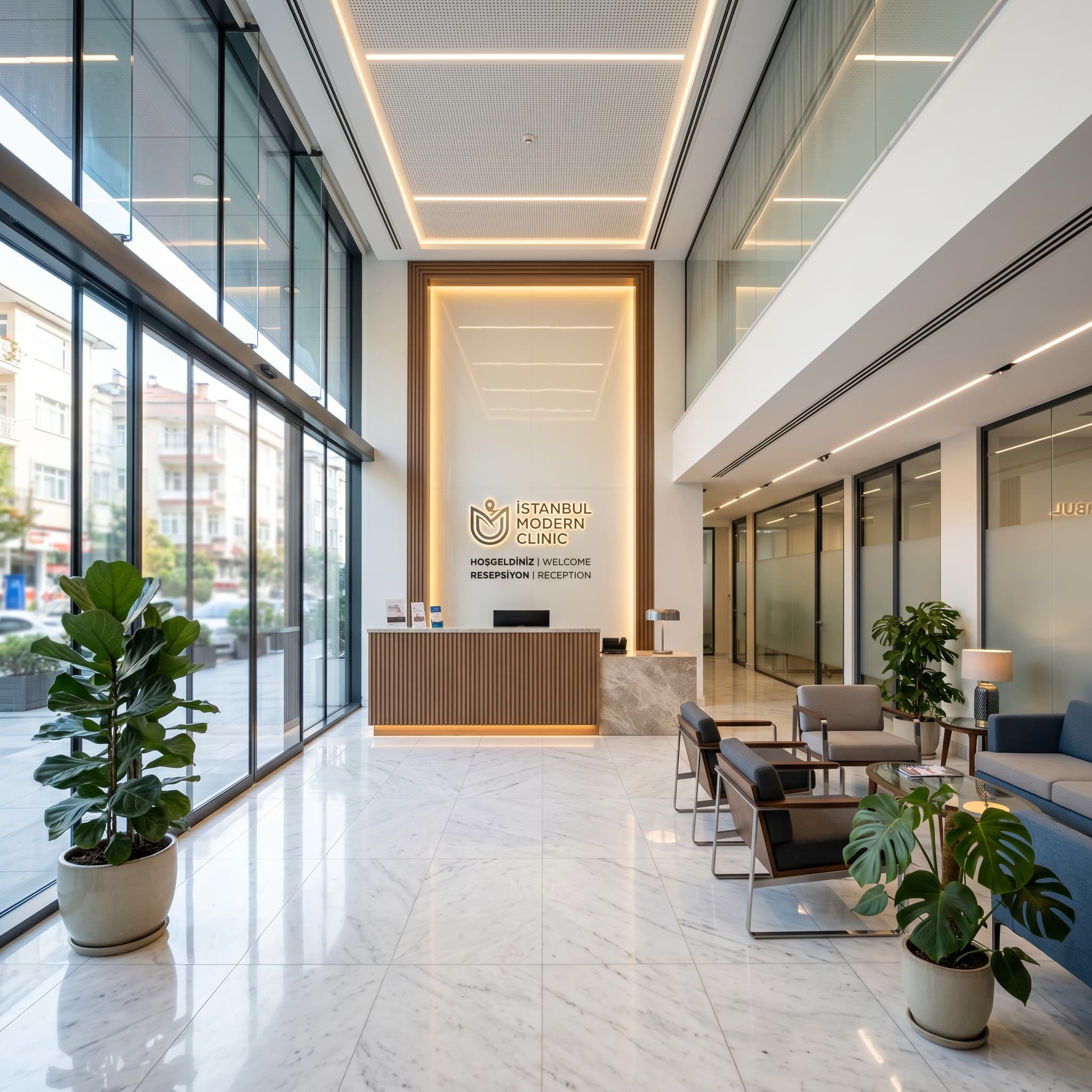 Холл современной клиники в Стамбуле
