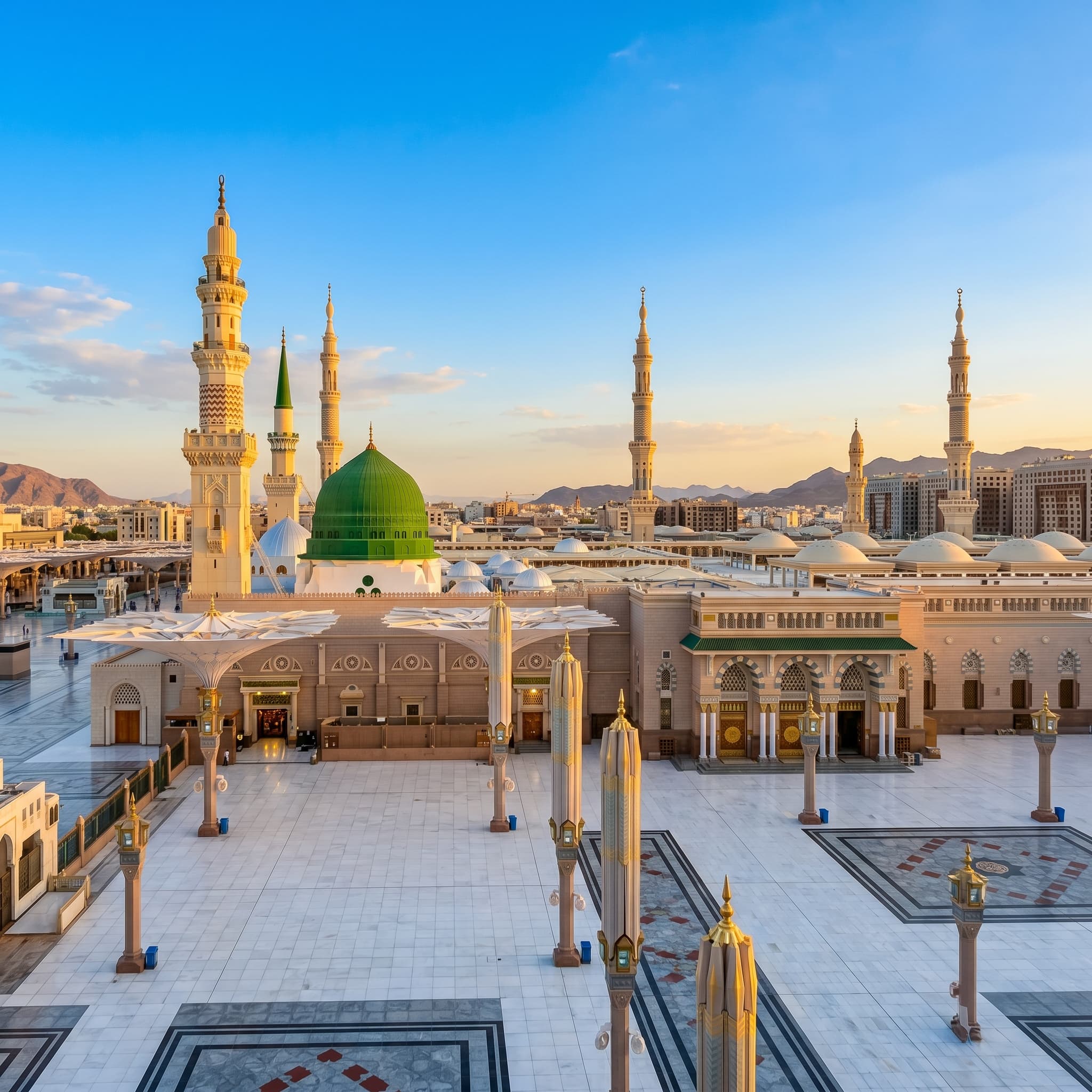 Мечеть Пророка в Медине с Зелёным куполом