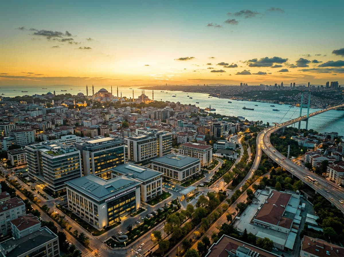 Istanbul panoramic view with medical clinics